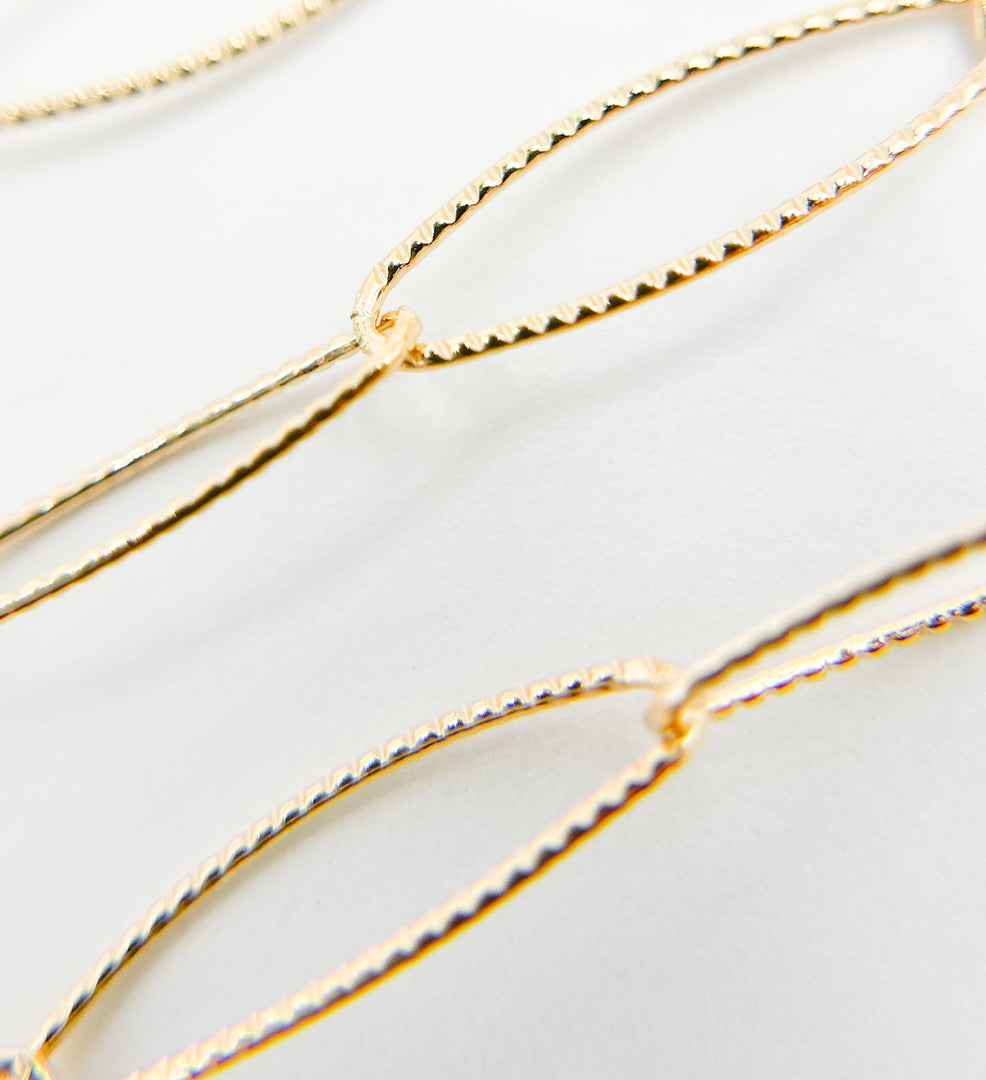 14k Gold Filled Twisted Oval Link Chain. 700TWGF