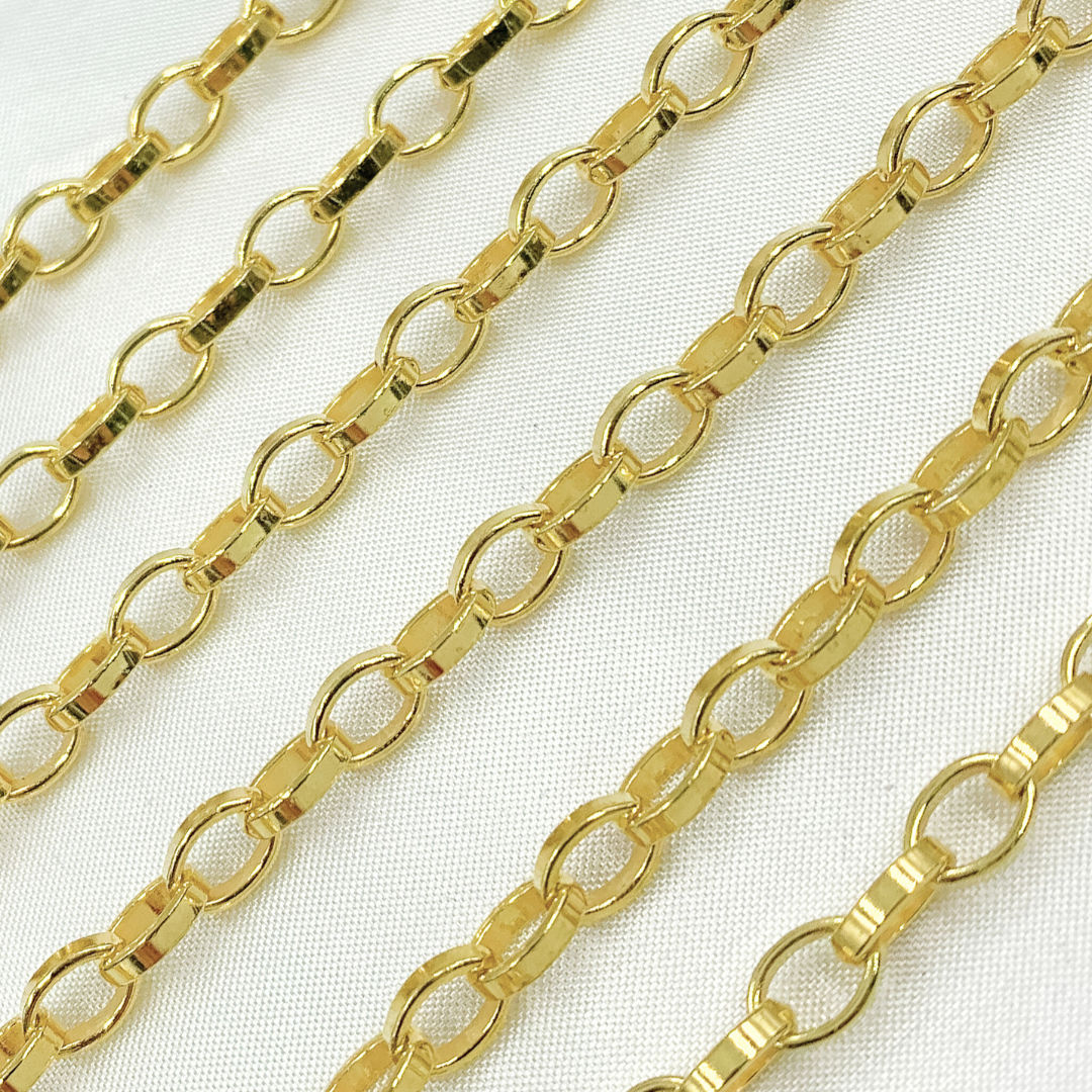 Gold Plated 925 Sterling Silver Flat Oval Link Chains