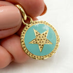 Load image into Gallery viewer, DP456A. Diamond Sterling Silver Round Enamel Pendant
