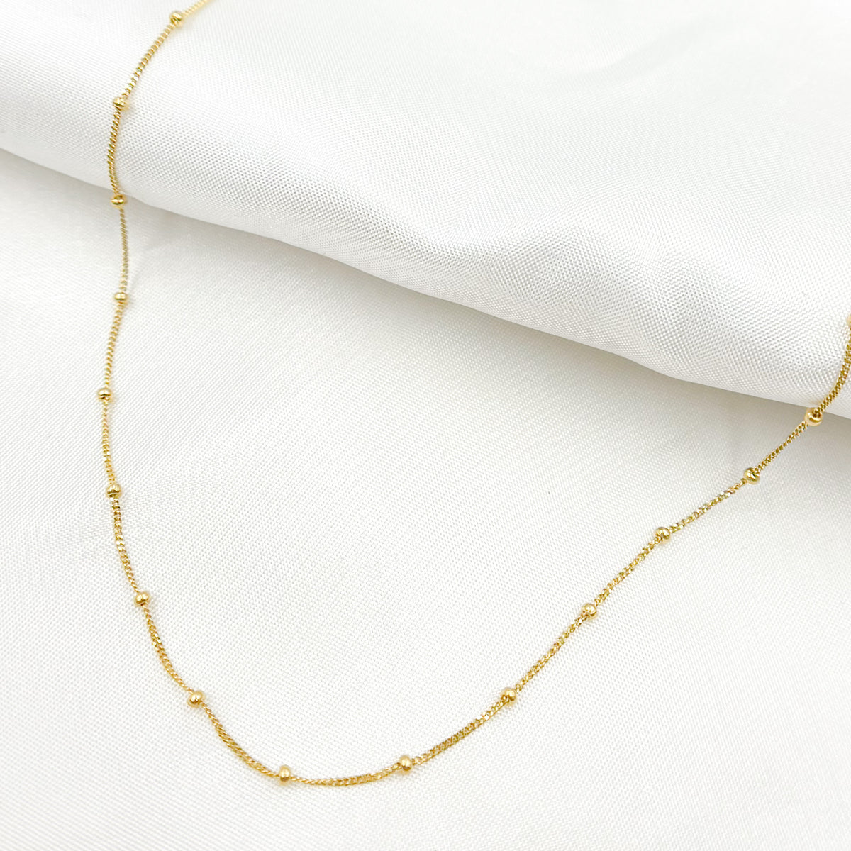 14K Solid Gold Satellite Chain