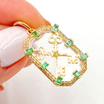 Load image into Gallery viewer, Shop Now Gold Keys Rectangle Pendant
