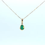 Load image into Gallery viewer, CMZ00361EM. 14K Solid Gold Drop-Shaped Emerald Charm