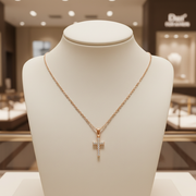 PN004850Y14DI1. 14K Solid Gold Cross Diamond Charm