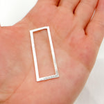 Load image into Gallery viewer, RS3SS. 40MM White Sterling Silver Brushed Rectangle Connector
