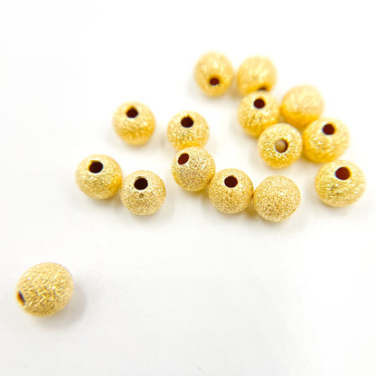 4MM Gold Plated Sterling Silver Laser Cut Beads