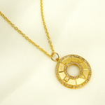 Load image into Gallery viewer, 14K Gold with Diamonds Circle Shape Charm with Love word in the Center. GDP65
