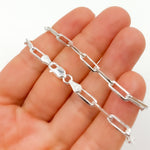 Load image into Gallery viewer, X27SSN. Sterling Silver Diamond Cut Paperclip Necklace