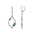 Load image into Gallery viewer, CE97268EM6X3. 14k Solid Gold Diamond and Emerald Fancy Dangle Earrings
