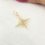 Load image into Gallery viewer, 14k Solid Gold Diamond Star Charm. GDP461
