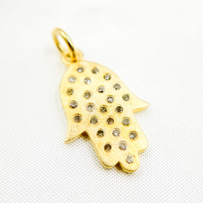 DP447. Diamond Sterling Silver Hamsa Pendant