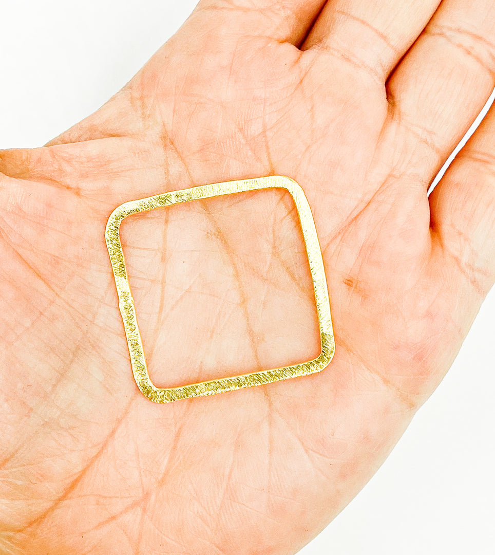 Gold Plated 925 Sterling Silver Square Shape 30x30mm. SS1