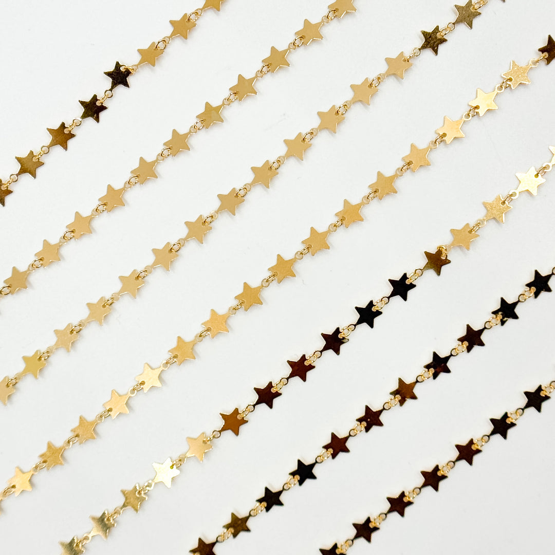 V312GF. 14K Gold-Filled Fancy Star-Link Chain