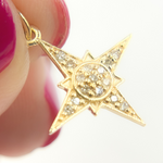 Load image into Gallery viewer, 14k Solid Gold Diamond Star Charm. GDP461
