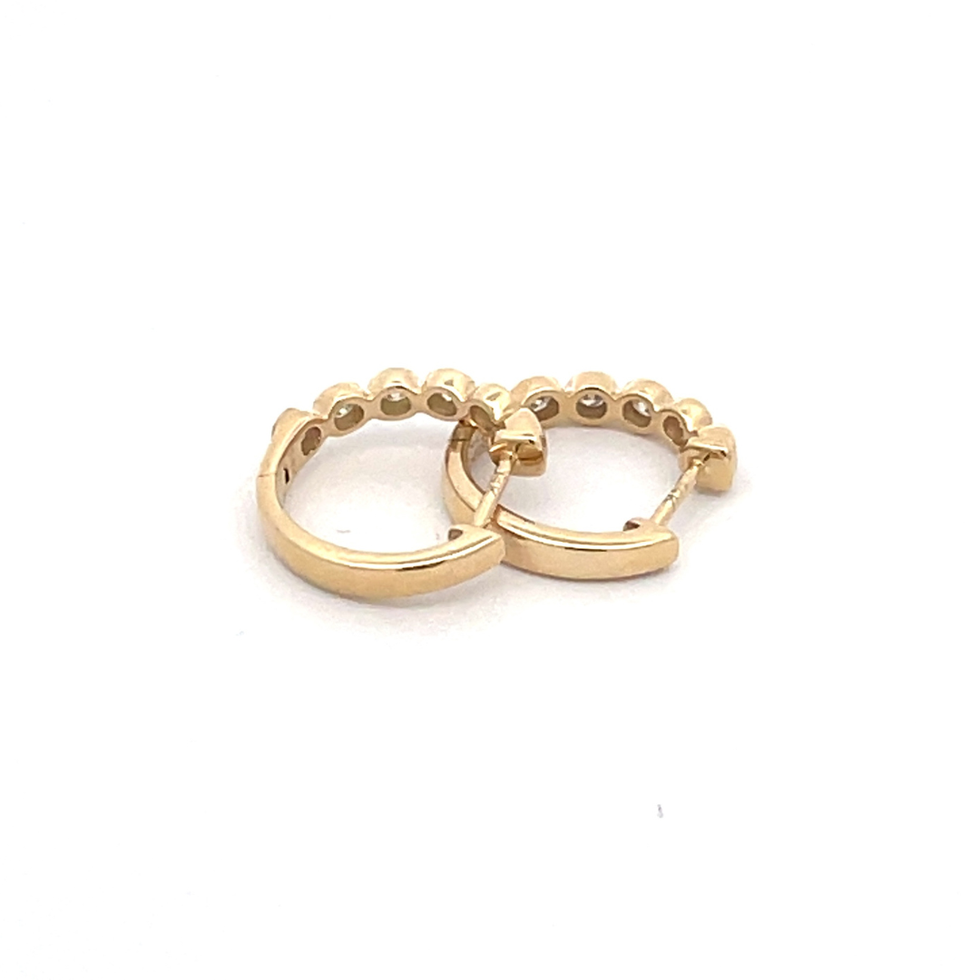 EHG56717. 14k Solid Yellow Gold Diamond Hoops