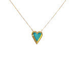 Load image into Gallery viewer, 14k Solid Gold Diamond and Turquoise Heart Necklace. CN96244TQ
