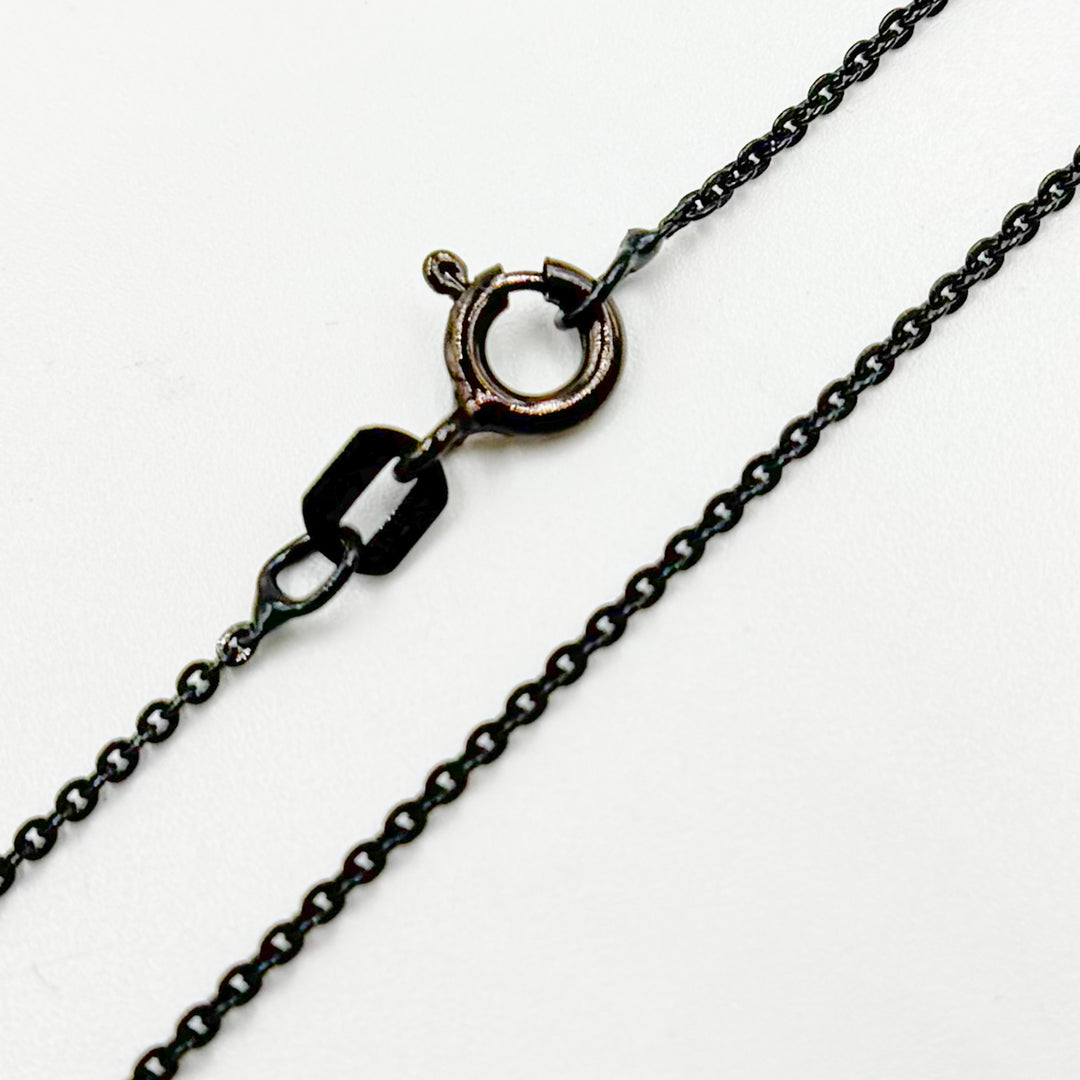 FZF20BR. Black Rhodium Sterling Silver Cable Necklace