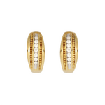 Load image into Gallery viewer, EHC57324. 14K Solid Yellow Gold Diamond Hoop Earrings