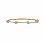 Load image into Gallery viewer, BNJ68672. 14K Solid Gold Diamond &amp; Gemstone Bangle