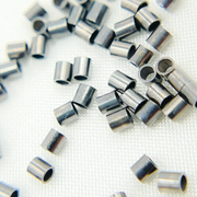 Black Rhodium Sterling Silver Crimp Tube