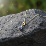 Load image into Gallery viewer, CMF00357B. 14K Solid Gold Blue Natural Diamond Round Charm