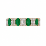 Load image into Gallery viewer, RAF01372EM. 18K Solid Gold Diamond &amp; Emerald Ring