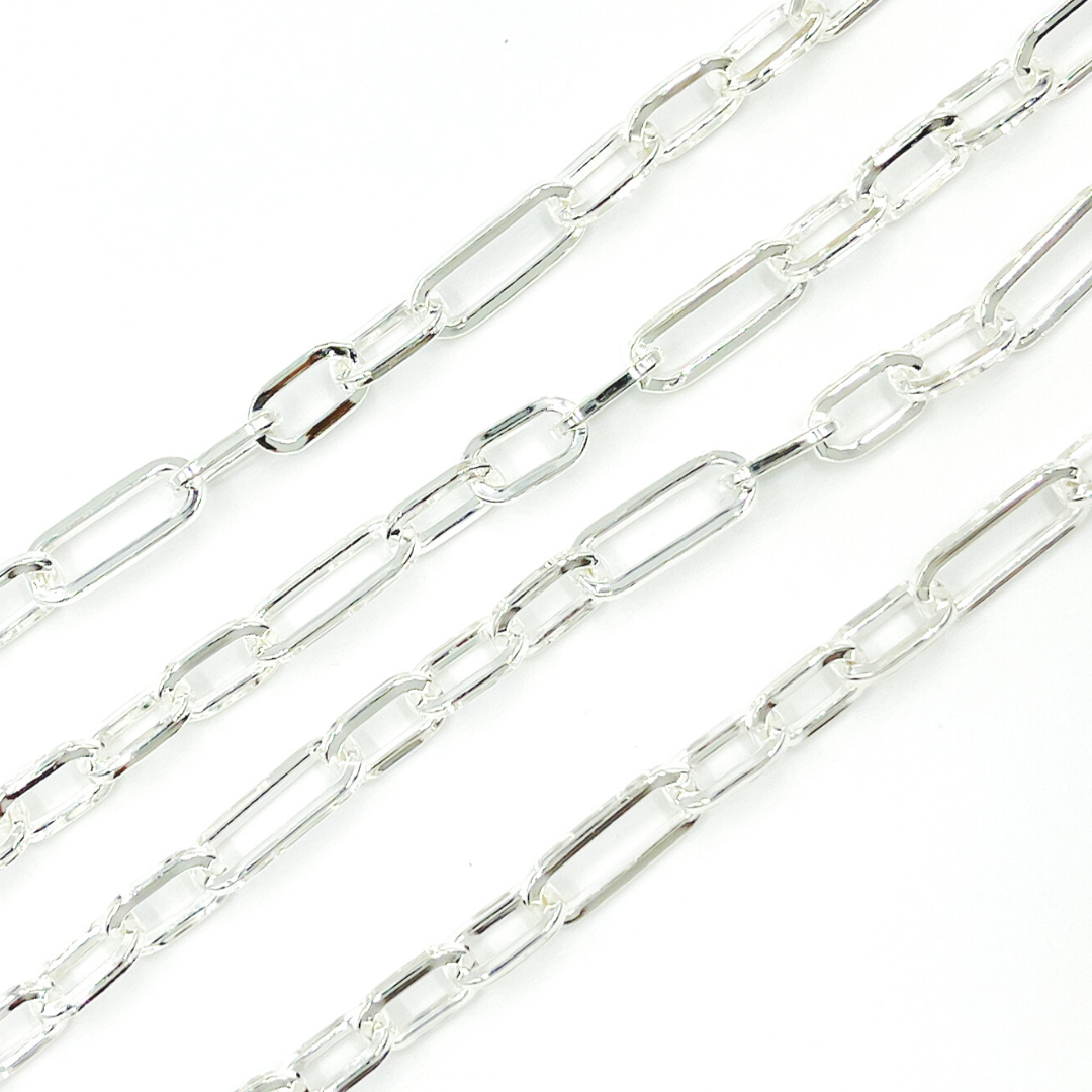 925 Sterling Silver Flat Paper Clip Chain. V140SS