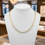 Load image into Gallery viewer, NFP71428. 14K Solid Gold Diamond Baguette Squares Necklace