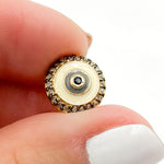 Load image into Gallery viewer, DC142A. Diamond Sterling Silver Round Enamel Bead with Gemstone
