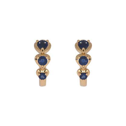 EHZ57588. 14K Solid Gold Fancy Gemstone Hoops