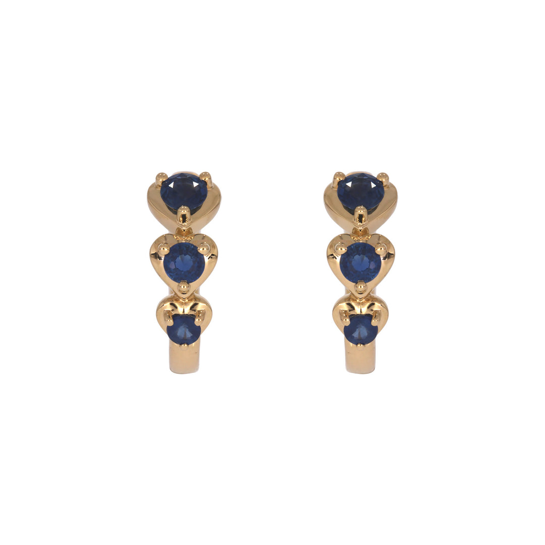 EHZ57588. 14K Solid Gold Fancy Gemstone Hoops