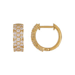 Load image into Gallery viewer, EHJ57615. 14K Solid Yellow Gold Diamond Hoop Earrings