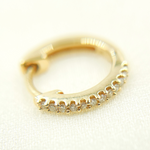 Load image into Gallery viewer, 14k Solid Yellow Gold Diamond Huggie Hoop Earrings. EHB56864Y
