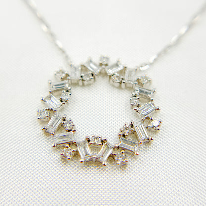 NT402348. 14K Solid Gold Diamond and Gemstone Necklace