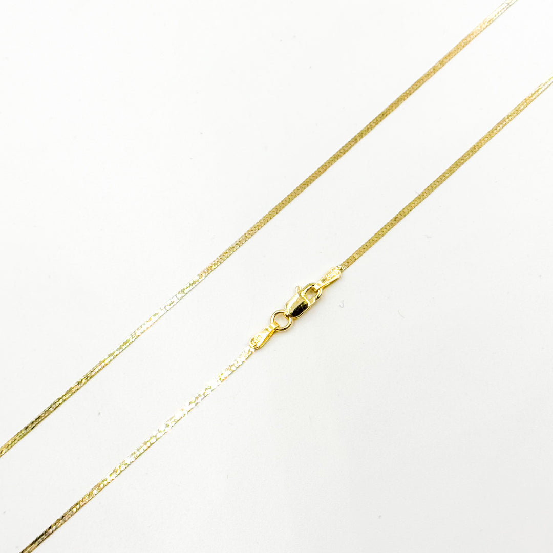 14k Solid Yellow Gold Herringbone Chain