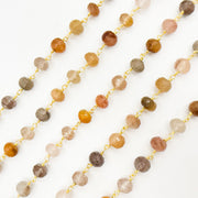 Gold Plated Sterling Silver Quartz Rutile Wire Chain