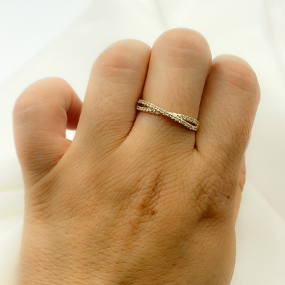 14K Solid Gold Diamond Ring.