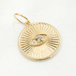 Load image into Gallery viewer, GDP50. 14K Solid Gold Diamond Round Eye Charm
