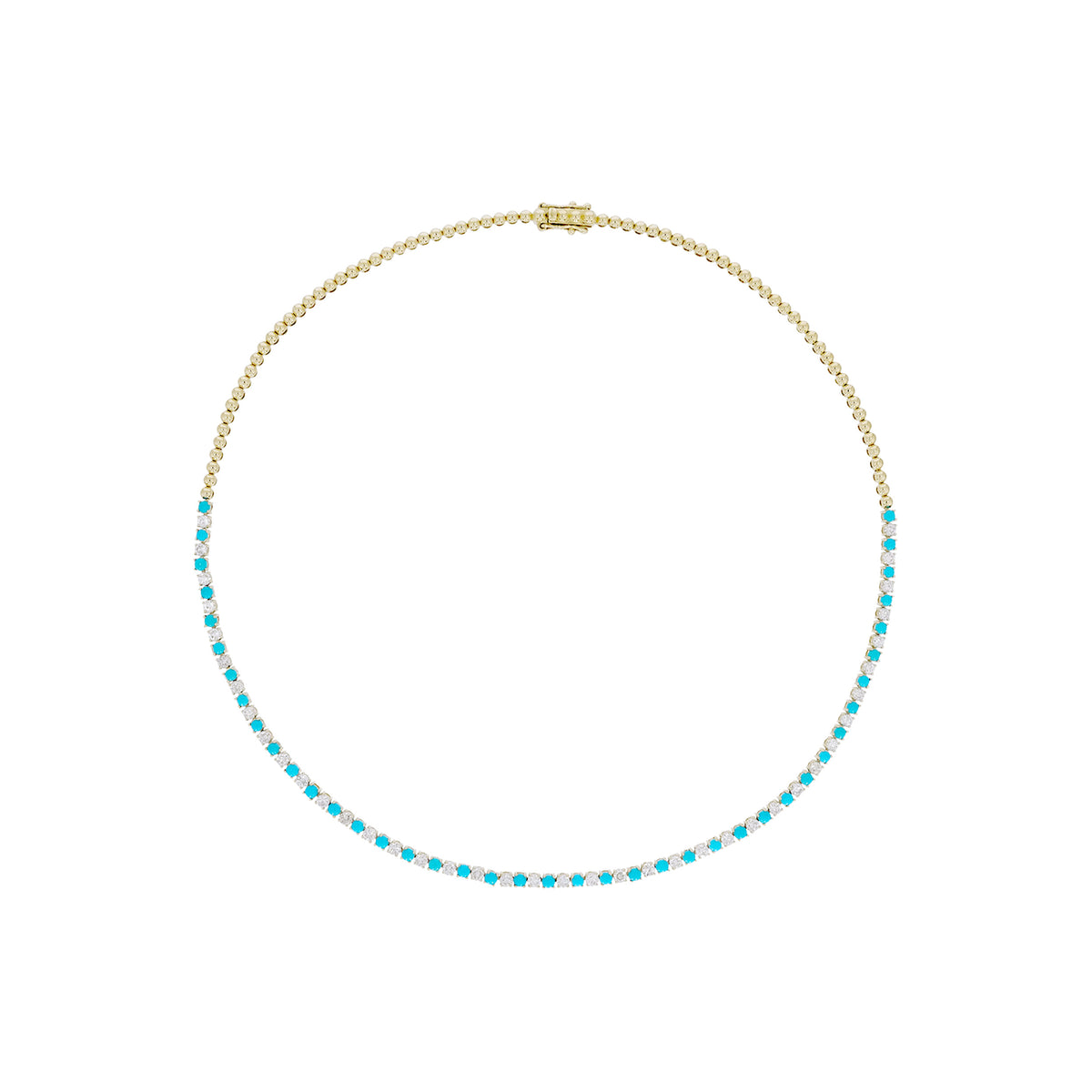 NFQ72599. 14K Solid Gold Diamond and Gemstone Fancy Necklace