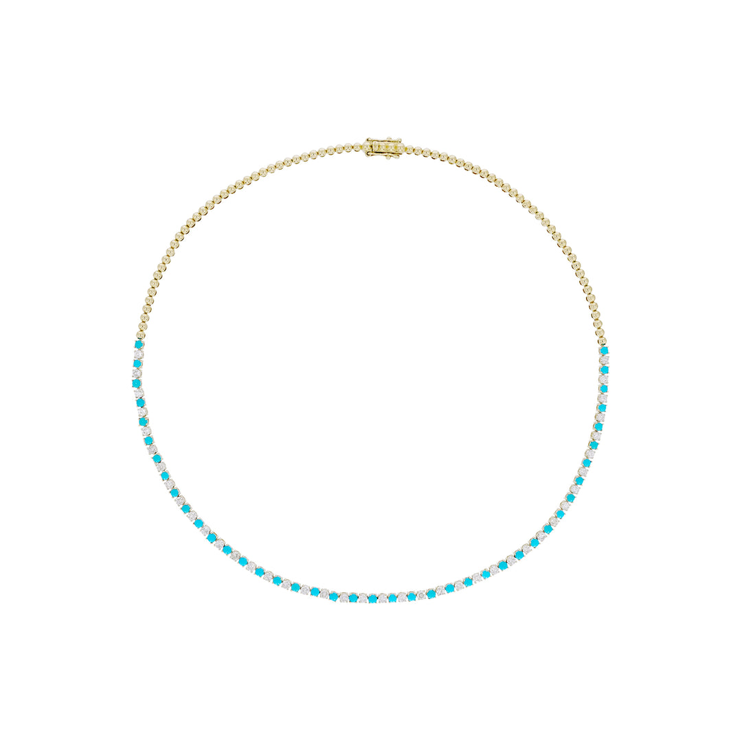 NFQ72599. 14K Solid Gold Diamond and Gemstone Fancy Necklace
