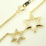 Load image into Gallery viewer, 14k Solid Gold Diamond Stars Cable Link Necklace. NFC71186
