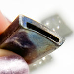 Load image into Gallery viewer, Pave Diamond &amp; Sterling Silver Black Rhodium Curved Rectangle Bead. DC951
