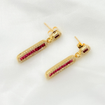 Load image into Gallery viewer, 14k Solid Gold Diamond and Ruby Dangle Earrings. EFJ52125RU
