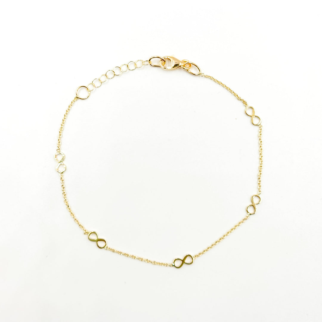BRSET399. 14k Solid Yellow Gold Infinity Link Bracelet