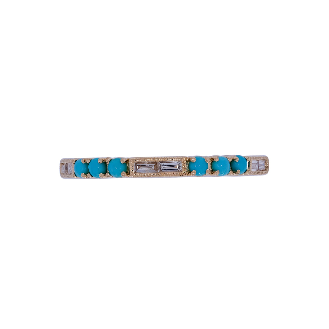 RAB02643TQ. 18K Solid Gold Diamond & Turquoise Ring