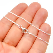 Silver Cube Satellite Finished Necklace