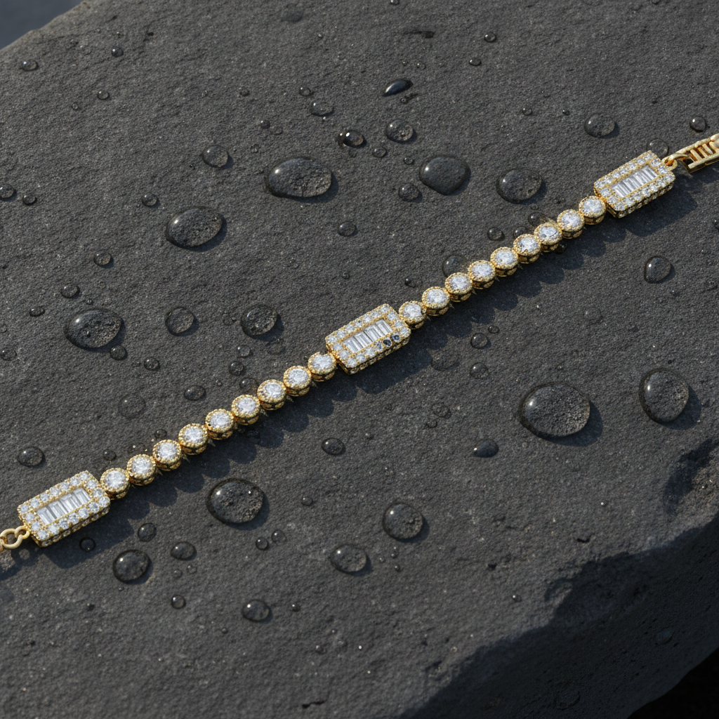 BFO60910. 14K Solid Gold Diamond Tennis Bracelet