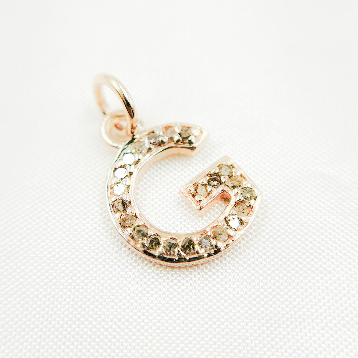 DC179. Diamond Sterling Silver Letter "G" Charm