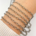 Load image into Gallery viewer, 417OX. Oxidized Sterling Silver Twisted Oval Link Chain
