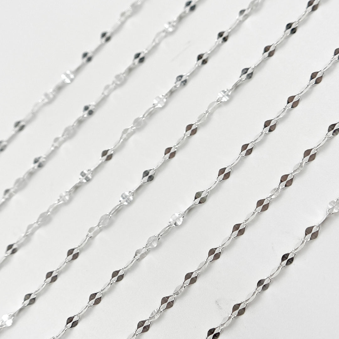 Z46SS. 925 Sterling Silver Flat Marina Chain