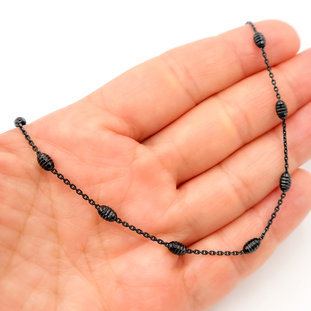 7Necklace. Black Rhodium Sterling Silver Satellite Necklace